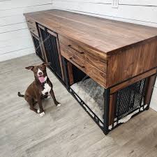 Custom wooden dog crate and pet furniture design