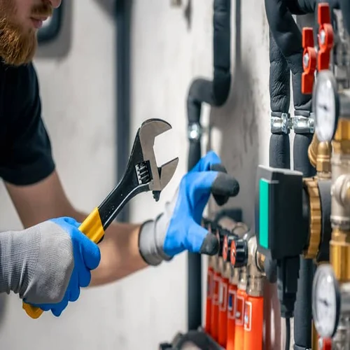 pipe fitting on plumbing service image